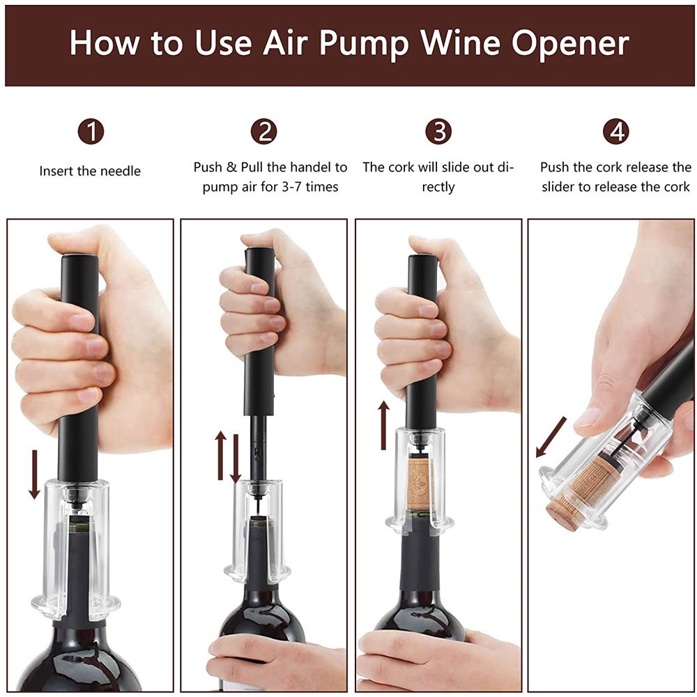 4-Piece Air Pressure Wine Opener Set