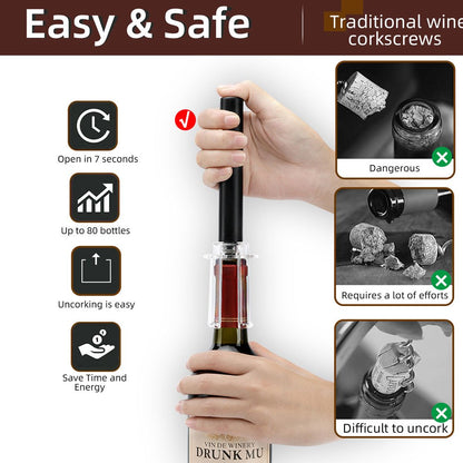 4-Piece Air Pressure Wine Opener Set