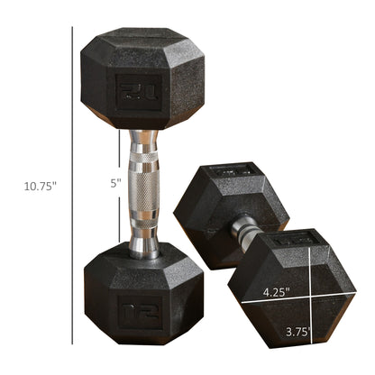 Hex Rubber Dumbbell Set – No Rolling