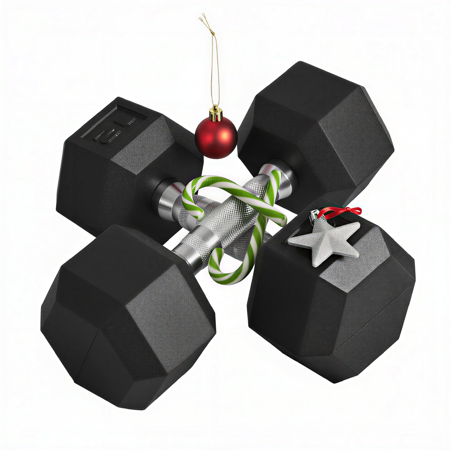 Hex Rubber Dumbbell Set – No Rolling
