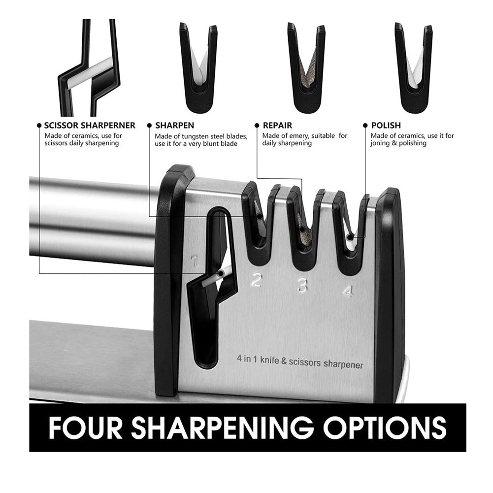 4-in-1 Kitchen Knife & Scissor Sharpener