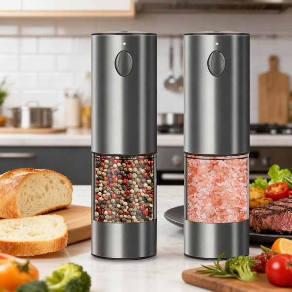 2-Piece Electric Salt & Pepper Grinder Set