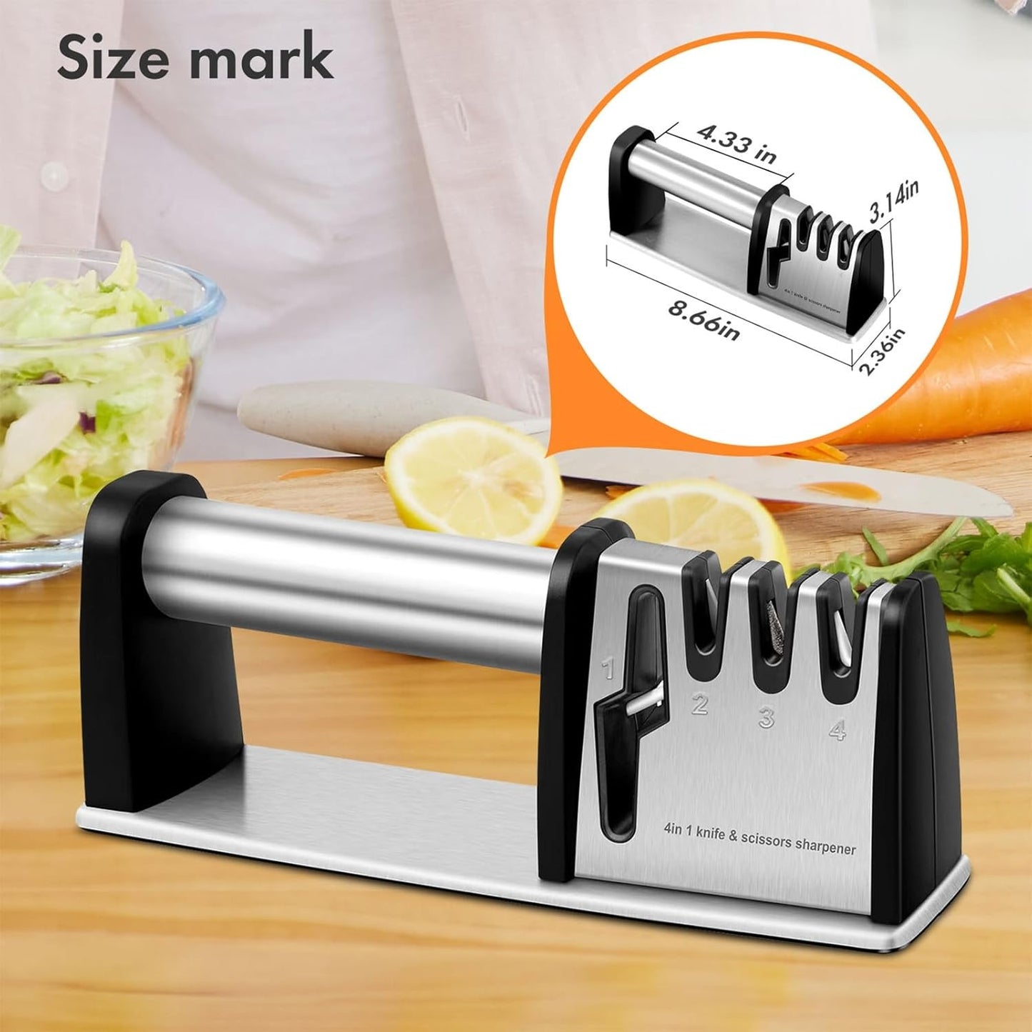 4-in-1 Kitchen Knife & Scissor Sharpener