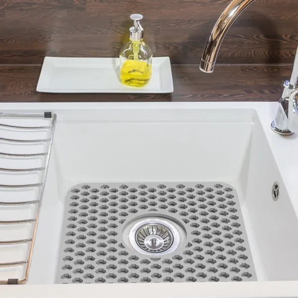 Silicone Grid Sink Mat with Drain Hole
