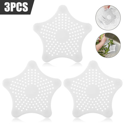 3-Pack Starfish Silicone Sink & Drain Strainers