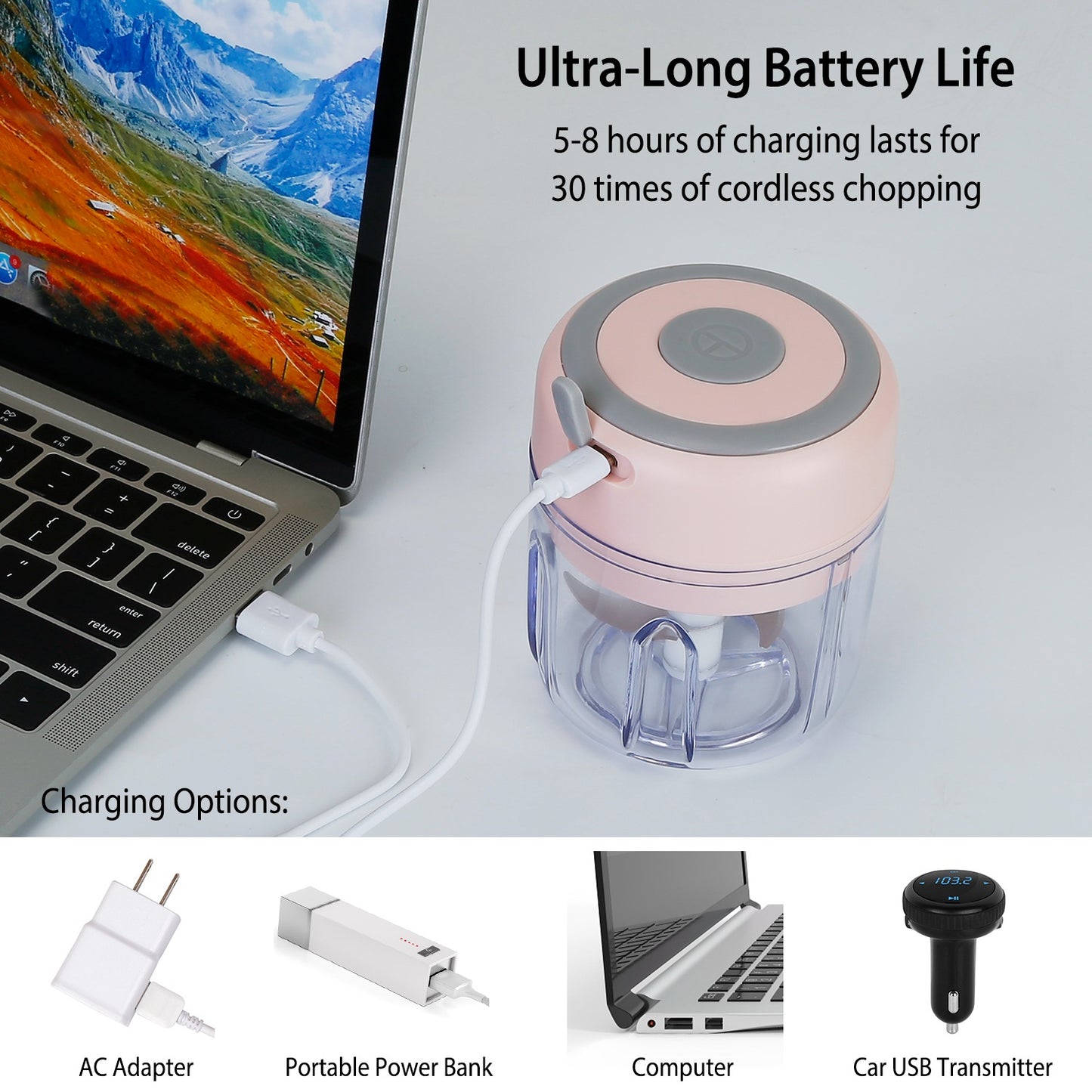 Mini Cordless Electric Garlic Chopper