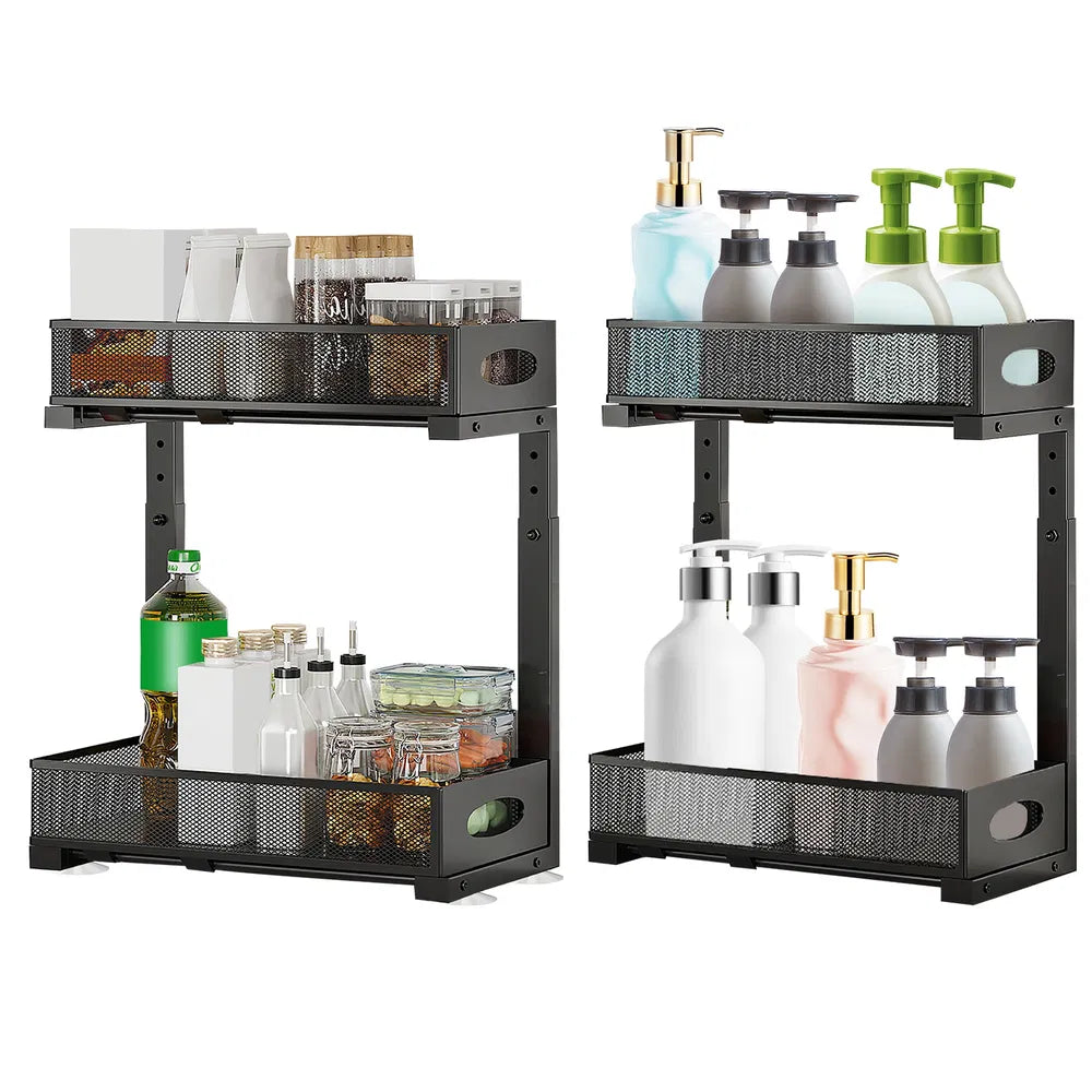 2-Piece Under-Sink Sliding Storage Organizer