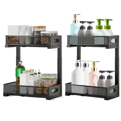 2-Piece Under-Sink Sliding Storage Organizer