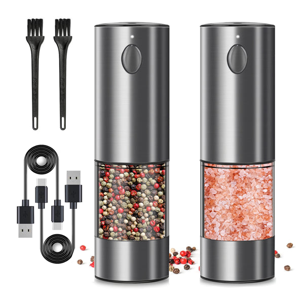 2-Piece Electric Salt & Pepper Grinder Set