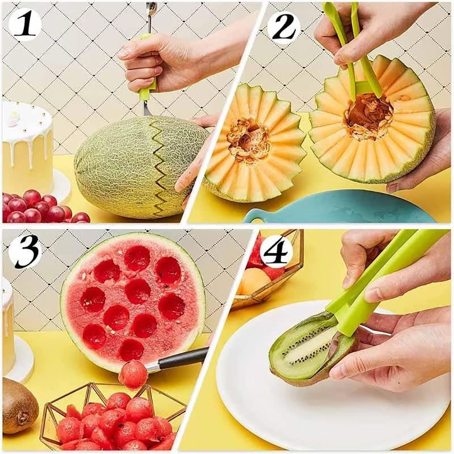 4-in-1 Stainless Steel Watermelon Cutter