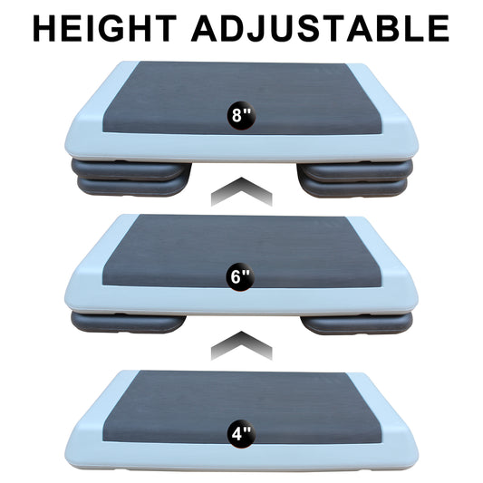 Adjustable Aerobic Stepper with 4 Risers