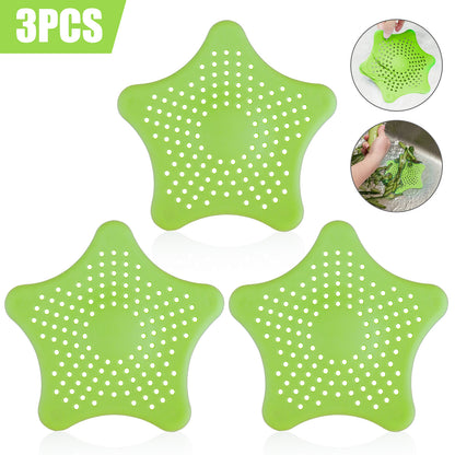 3-Pack Starfish Silicone Sink & Drain Strainers