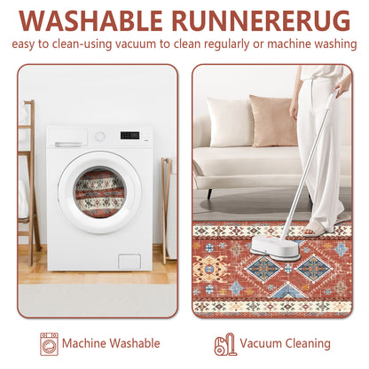 3-Piece Boho Kitchen Rug Set with Runner