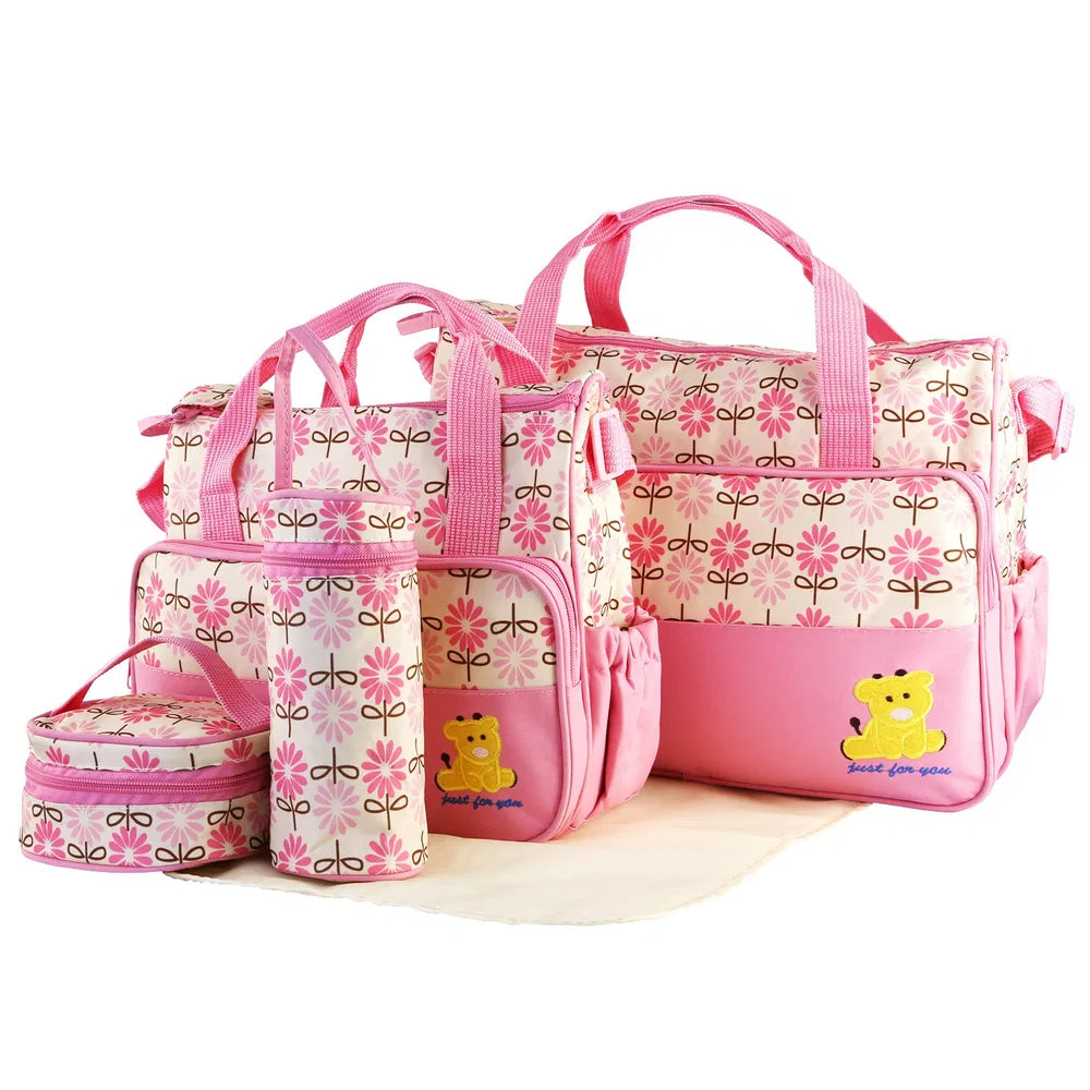 5-Piece Baby Diaper Bag Set with Changing Pad
