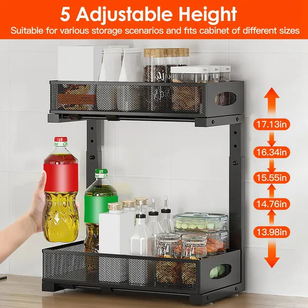 2-Piece Under-Sink Sliding Storage Organizer