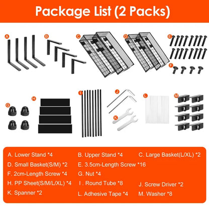 2-Piece Under-Sink Sliding Storage Organizer